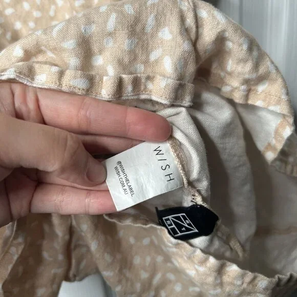 Wish Meet You Pink Printed V-Neck Tie Shoulder Romper Women's Size Medium M - Picture 5 of 9